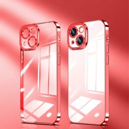 Pryžový kryt Crystal na iPhone 13 Mini - Ruby Red