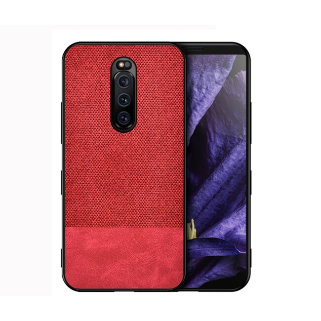 Denim kryt Remarcable  na Sony Xperia 1 - Červená