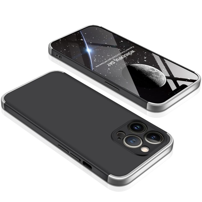 Plastový kryt GKK na iPhone 13 Pro Max - Černostříbrná