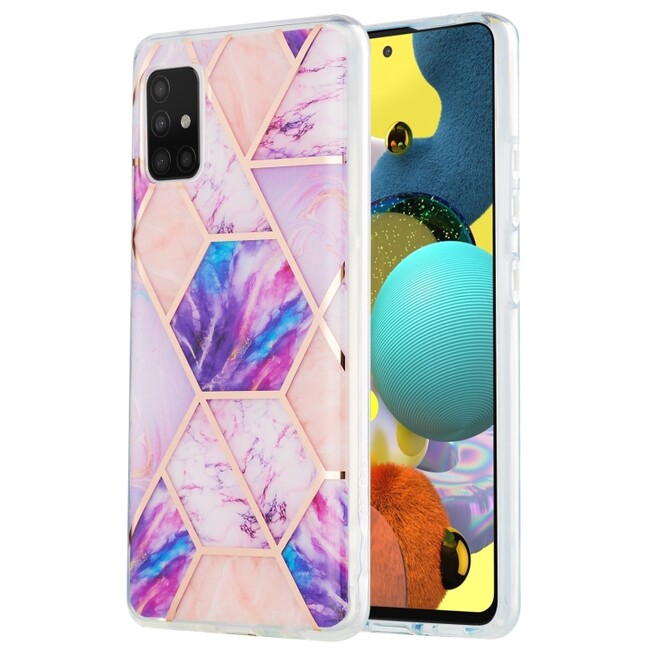 Gumený 3D kryt MARBLE na Samsung Galaxy A51 5G - Bledofialová