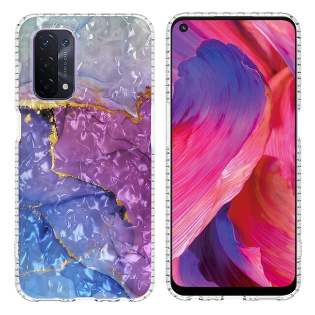 Gumený kryt AIRBAG na Oppo A54 5G - Blue Purple Marble