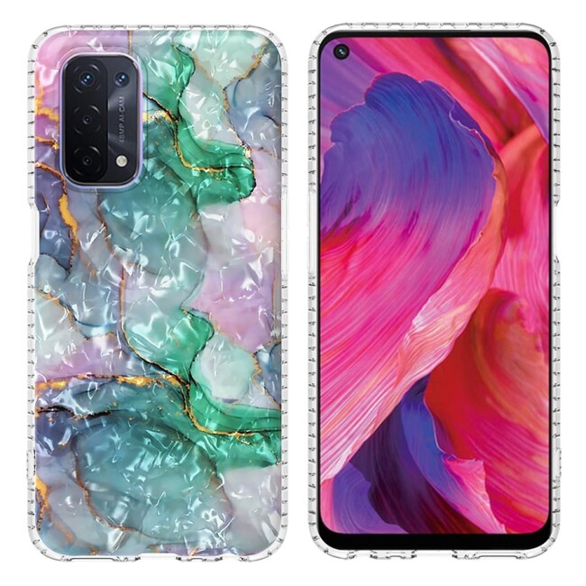 Gumený kryt AIRBAG na Oppo A54 5G - Ink Green Marble