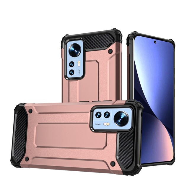 Gumový kryt MAGIC ARMOR pro Xiaomi 12X - Růžově zlatá