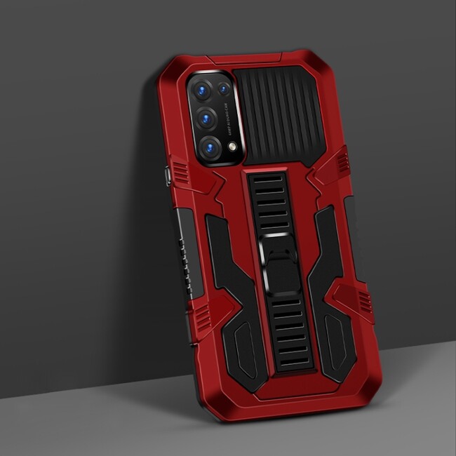 Kryt Machine Armor Warrior na Oppo Reno 5 5G - Červená
