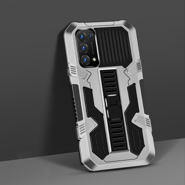 Kryt Machine Armor Warrior na Oppo Reno 5 5G - Stříbrnobíla