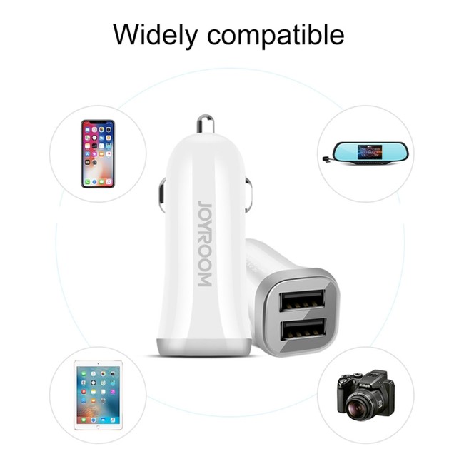 USB nabíječka do auta - bílá