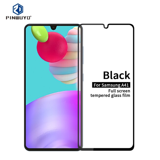 Ochranné sklo 9H 2.5D na celou obrazovku na Samsung Galaxy A41 - černá