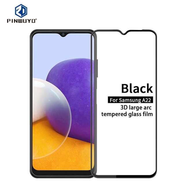 Ochranné sklo Full Screen PINWUYO na Samsung Galaxy A22 4G - Čierna