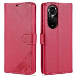Peněženkové kožené pouzdro AZNS Texture na Honor 50 - Červená