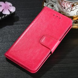 Peněženkové kožené pouzdro Crystal na Honor 50 - Rose Red