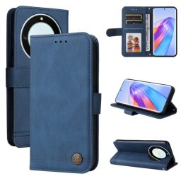 Peněženkové kožené pouzdro Life Tree pro Honor Magic5 Lite - Modrá