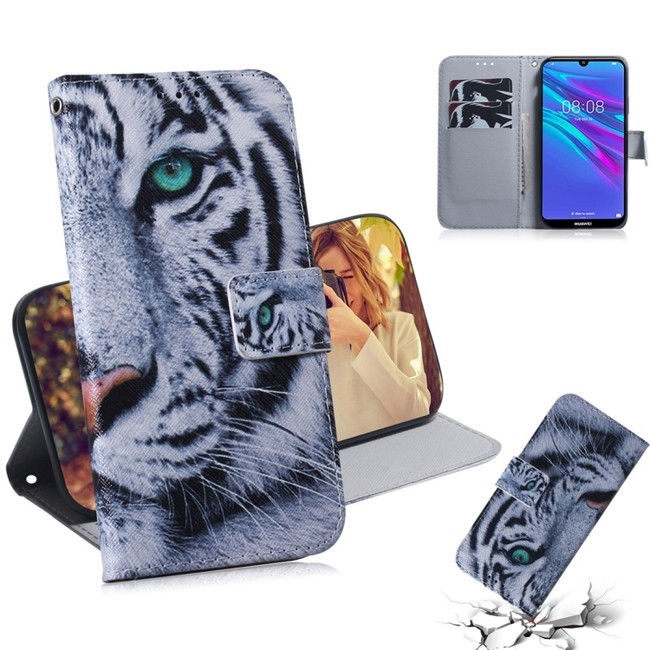 Peněženkové kožené pouzdro na Huawei Y6 (2019)  - Head of Tiger