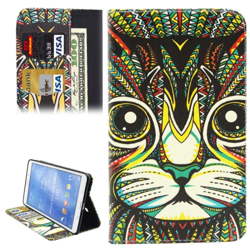 Pěneženkové pouzdro Ethnic Style Cartoon Cat na Samsung Galaxy Tab 4 8.0