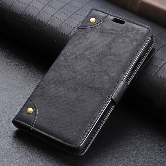 Pěneženkové pouzdro Retro Litchi na Asus Zenfone Max M2 - černá