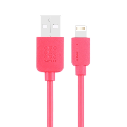 Synchronizační kabel Haweel(pre iPhone) klasický(1m) - rúžová