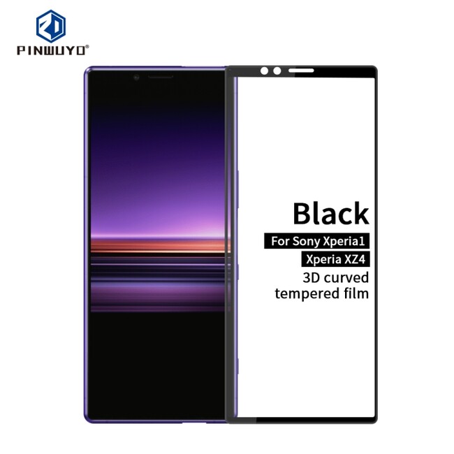 Temperované tvrzené 3D sklo PINWUYO na Sony Xperia 1 - Černá