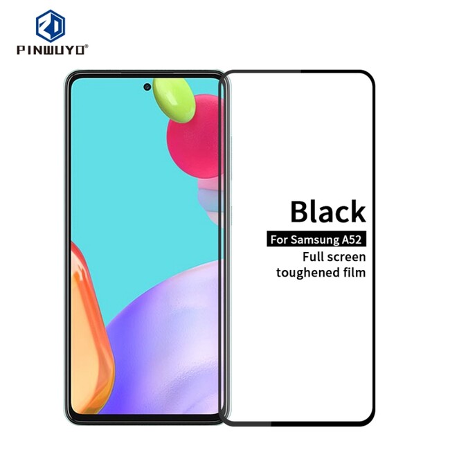 Temperované tvrzené sklo PINWUYO  26mm 9H 2.5D na Samsung Galaxy A52 5G - Černá